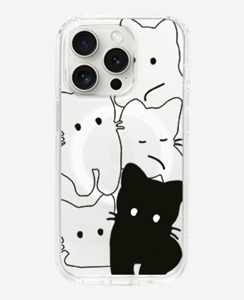 Point Black Cat MagSafe Phone Case