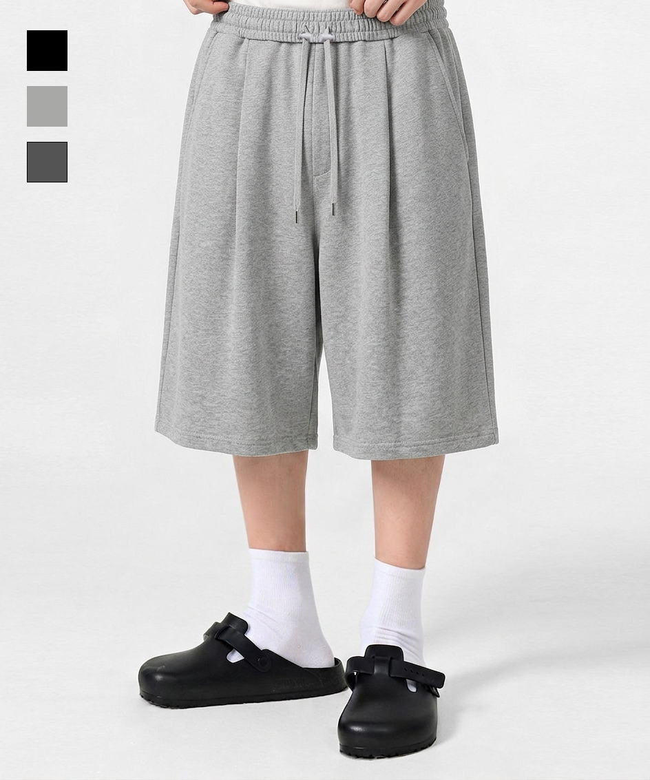 © EVERYONE’S COOLMAX® FABRIC ONE-TUCK SWEAT HALF PANTS_3 COLOR