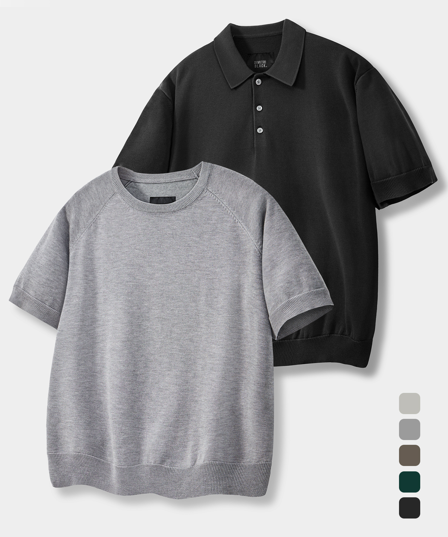 © EVERYONE’S SUMMER WOOL HALF KNIT_COLLAR/ROUND 8 COLOR