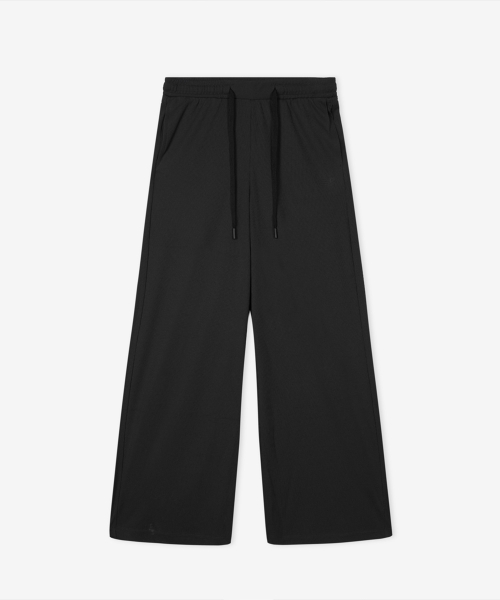NBMLG3W612 / WOMEN 에센셜 골지 와이드팬츠 (BLACK)