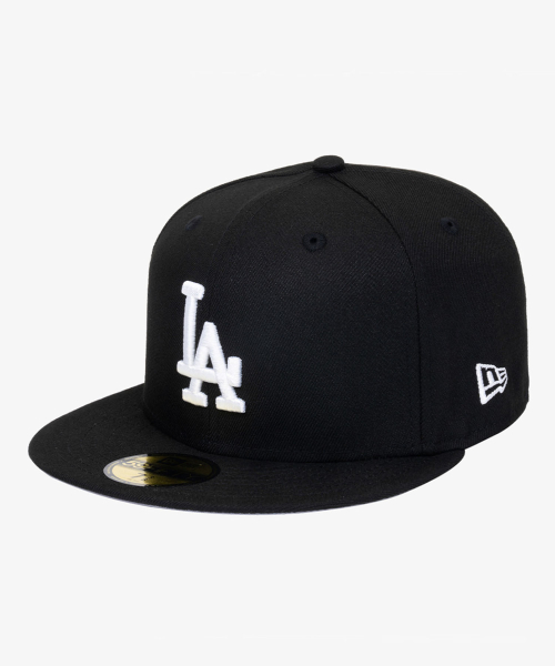 MLB LA다저스 베이직 피티드캡 블랙/화이트