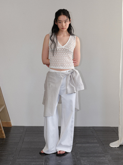 White Semi-Wide Jeans