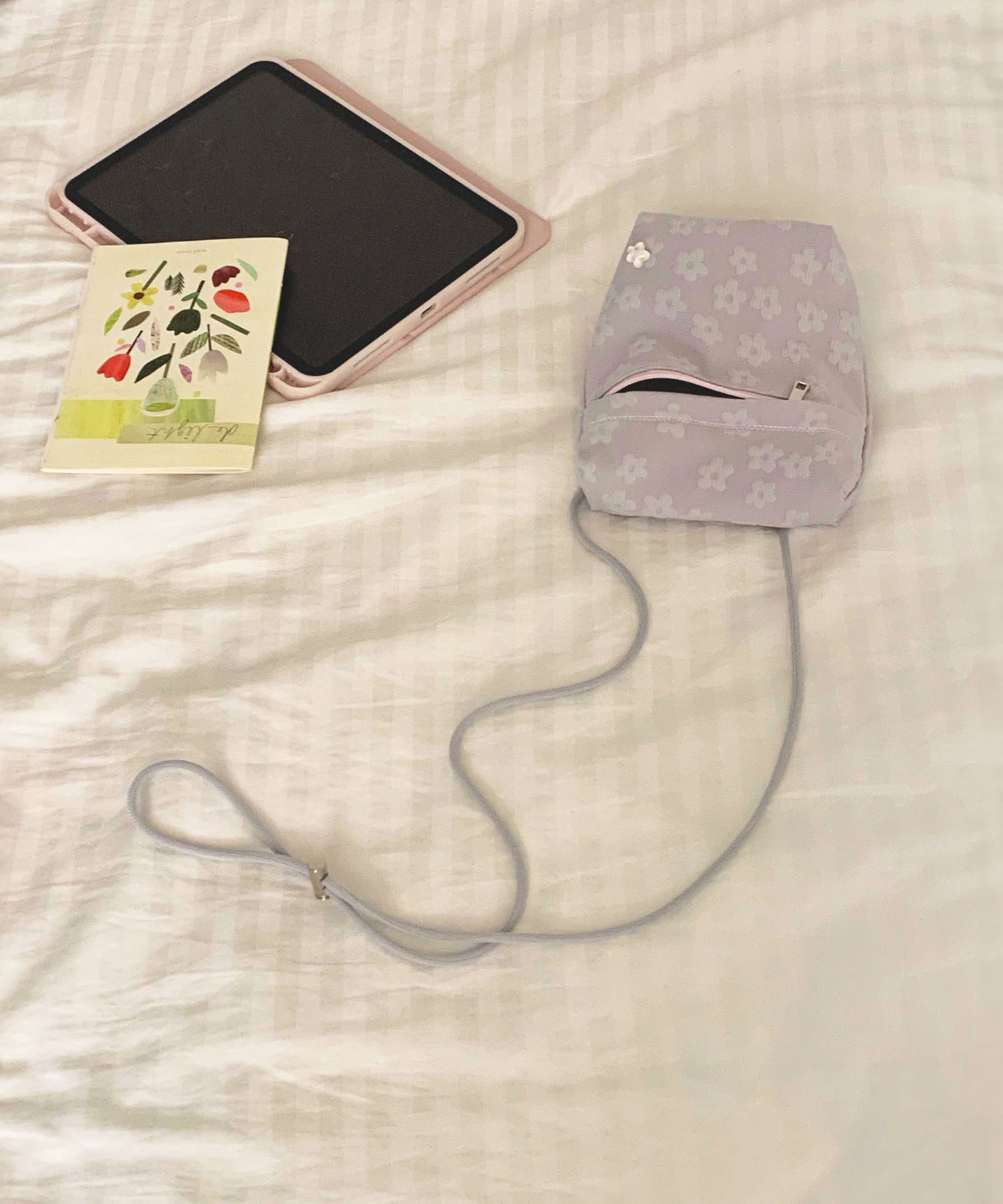 mini pocket bag - grey flower