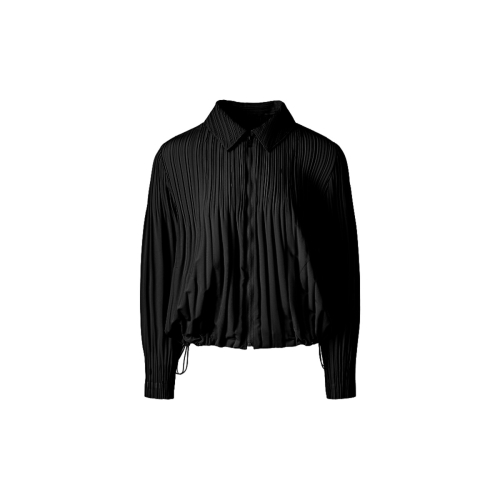 Женская куртка на молнии с объемным воротником (Black)