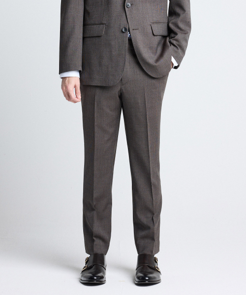Wool 42 двухцветные официальные брюки_Brown (classic fit)_SSLUA56CSH