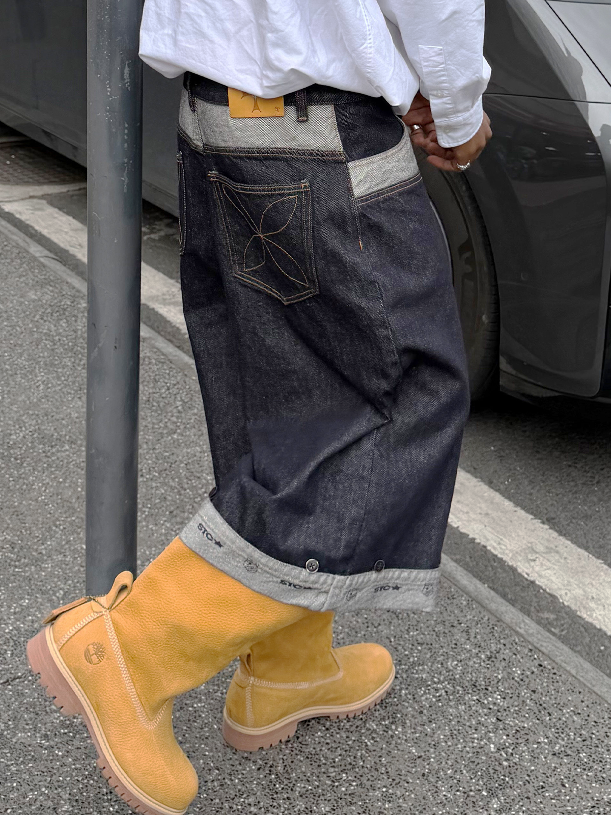 Friday*Indigo bermuda denim pants