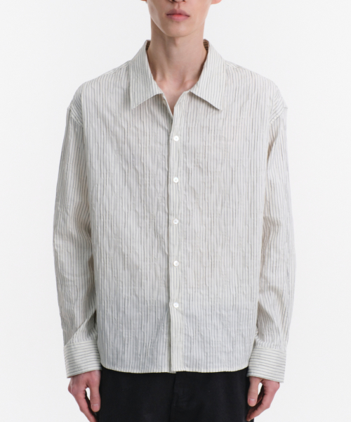 WRINKLE STRIPE SHIRT (IVORY)
