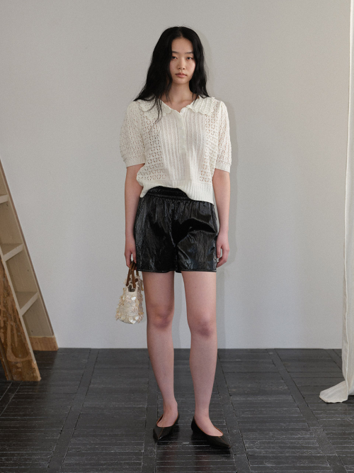 Glossy Wrinkle Short Pants