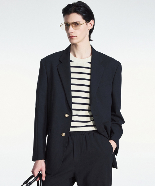 Comfort Linen Jacket (Dark Navy) TNJA6E203N2