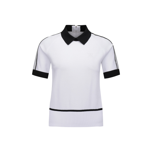 어뉴골프(ANEW GOLF) WOMEN MESH PATCH SHORT SLEEVE SWEATER_WH