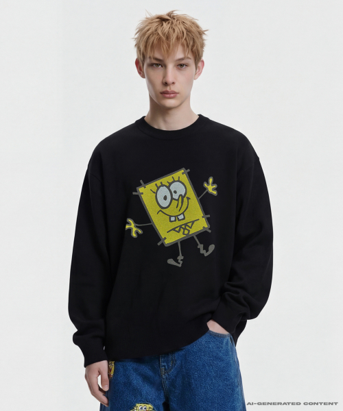 DOODLE SPONGEBOBS FRIEND LONG SLEEVE KNIT