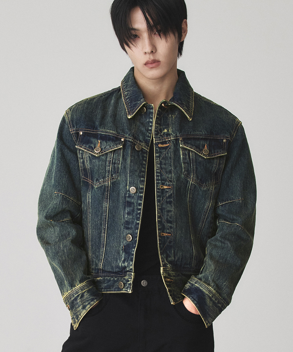 Mclaury western denim jacket brown blue