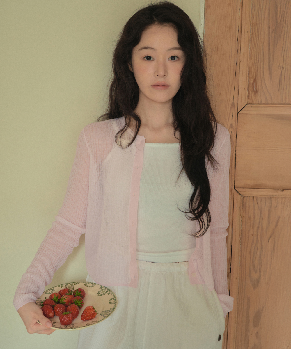 Summer See-Through Knit Cardigan_BABY PINK(WC25KN29)
