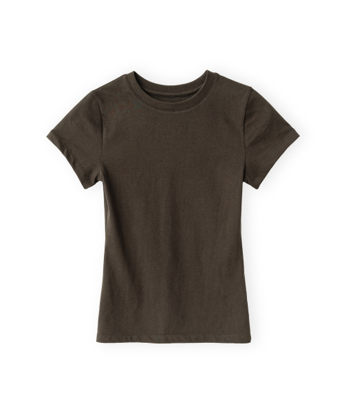 W Essential T Shirt, Dark Brown
