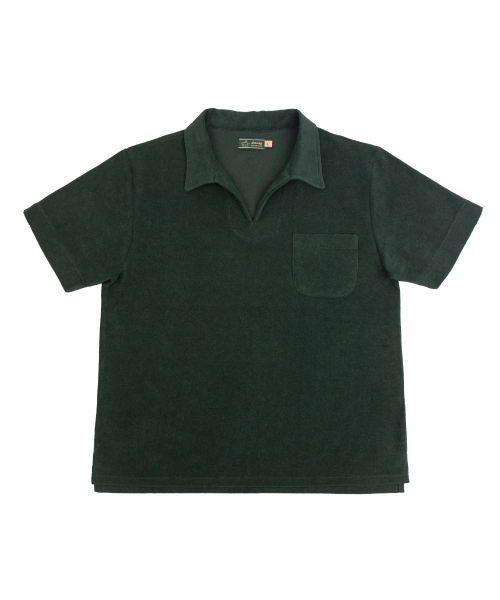 Leisure Terry Open Collar Polo рубашка - British Racing Green