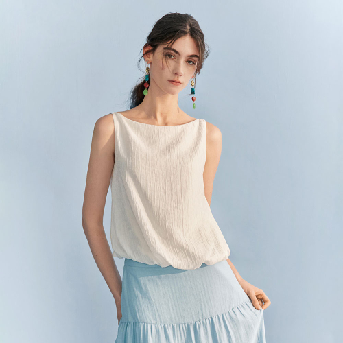 YY_Texture sleeveless top vest
