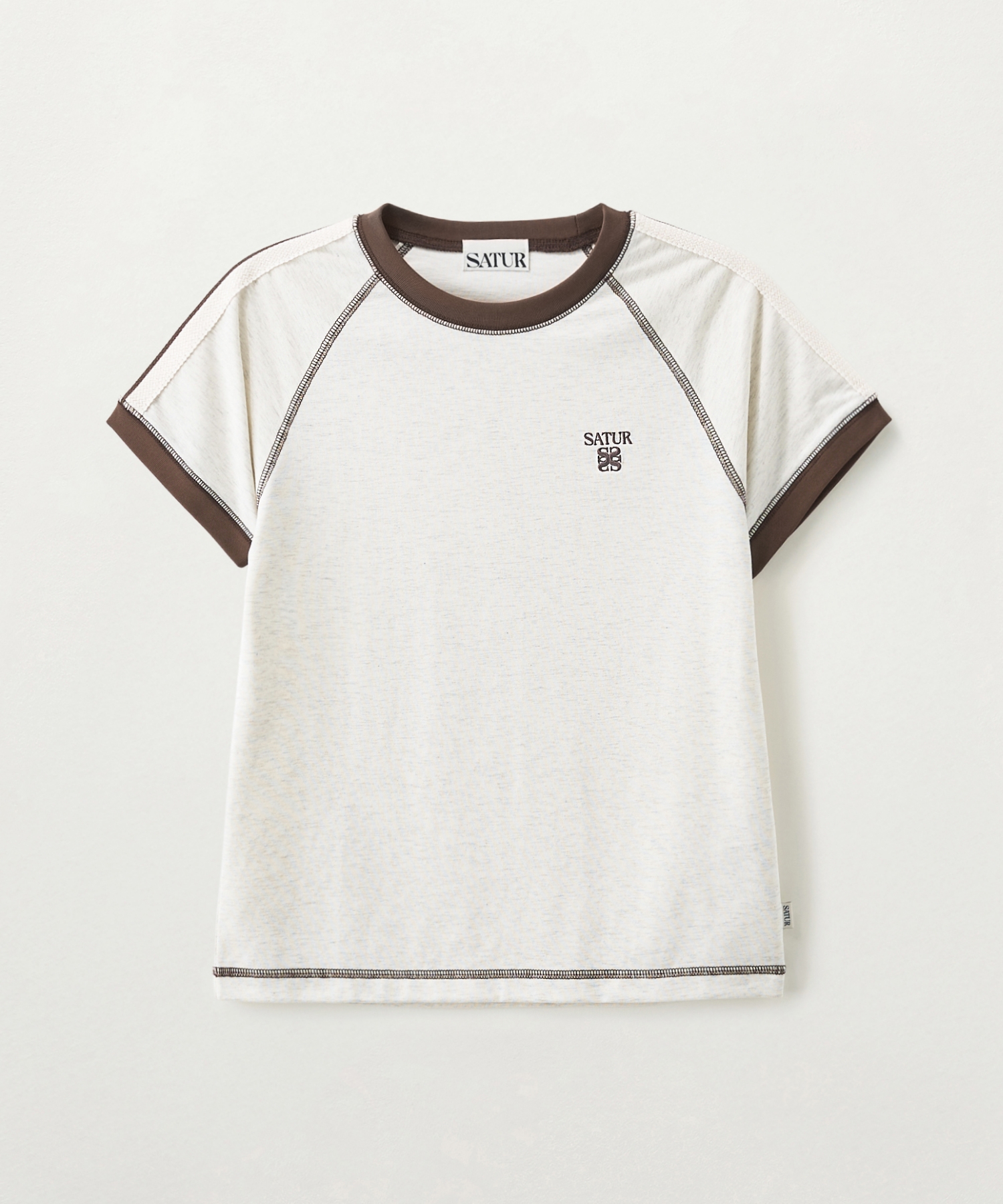 (W) Lawton Stitch Ringer T-рубашка Oatmeal