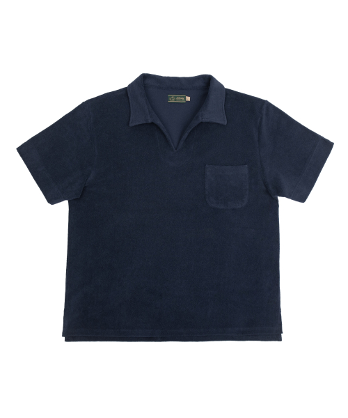 Leisure Terry Open Collar Polo рубашка - темно-синий