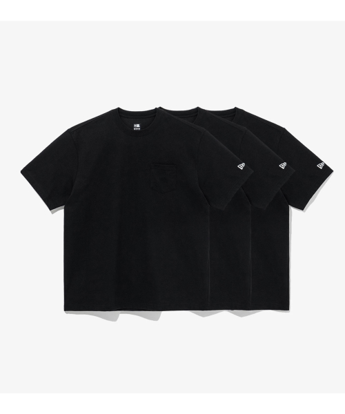 Набор из 3 базовых футболок с карманом Black