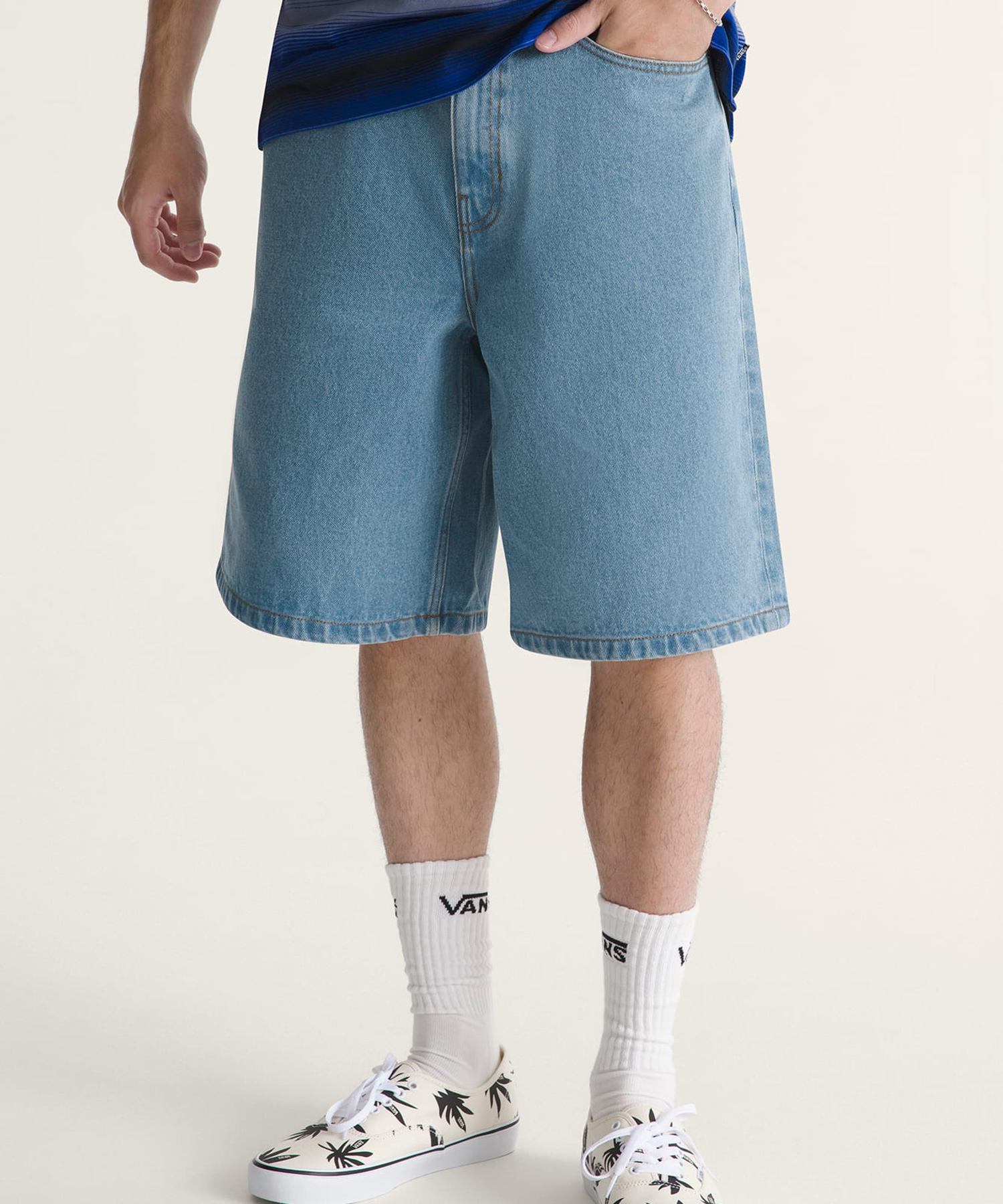 клетчатый-5 Baggy Denim Short - STONEWASH BLUE / VN000C9VCDX1