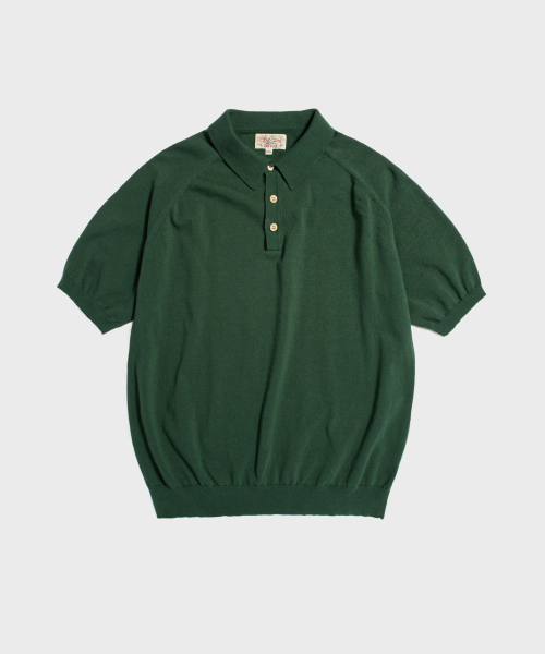 Retro Knitted Polo рубашка Green