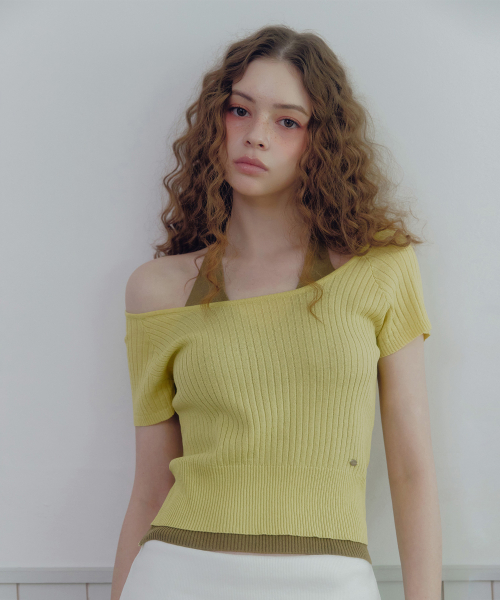 Lowen Halter Layered вязаный топ с коротким рукавом