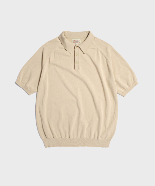 Retro Knitted Polo рубашка белый Oat