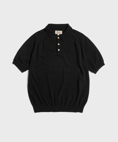 Retro Knitted Polo рубашка черный