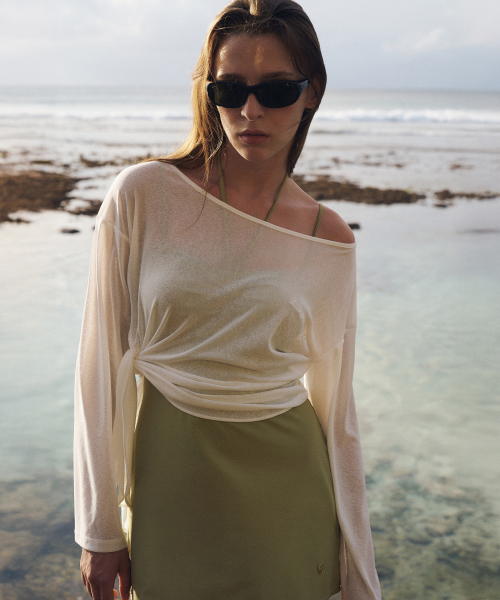 Sun Crop Strap Cover-Up[LMBFSW273]-White