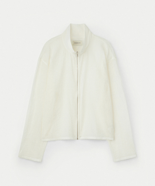 Crinkled Cotton Zipup Jacket_белый