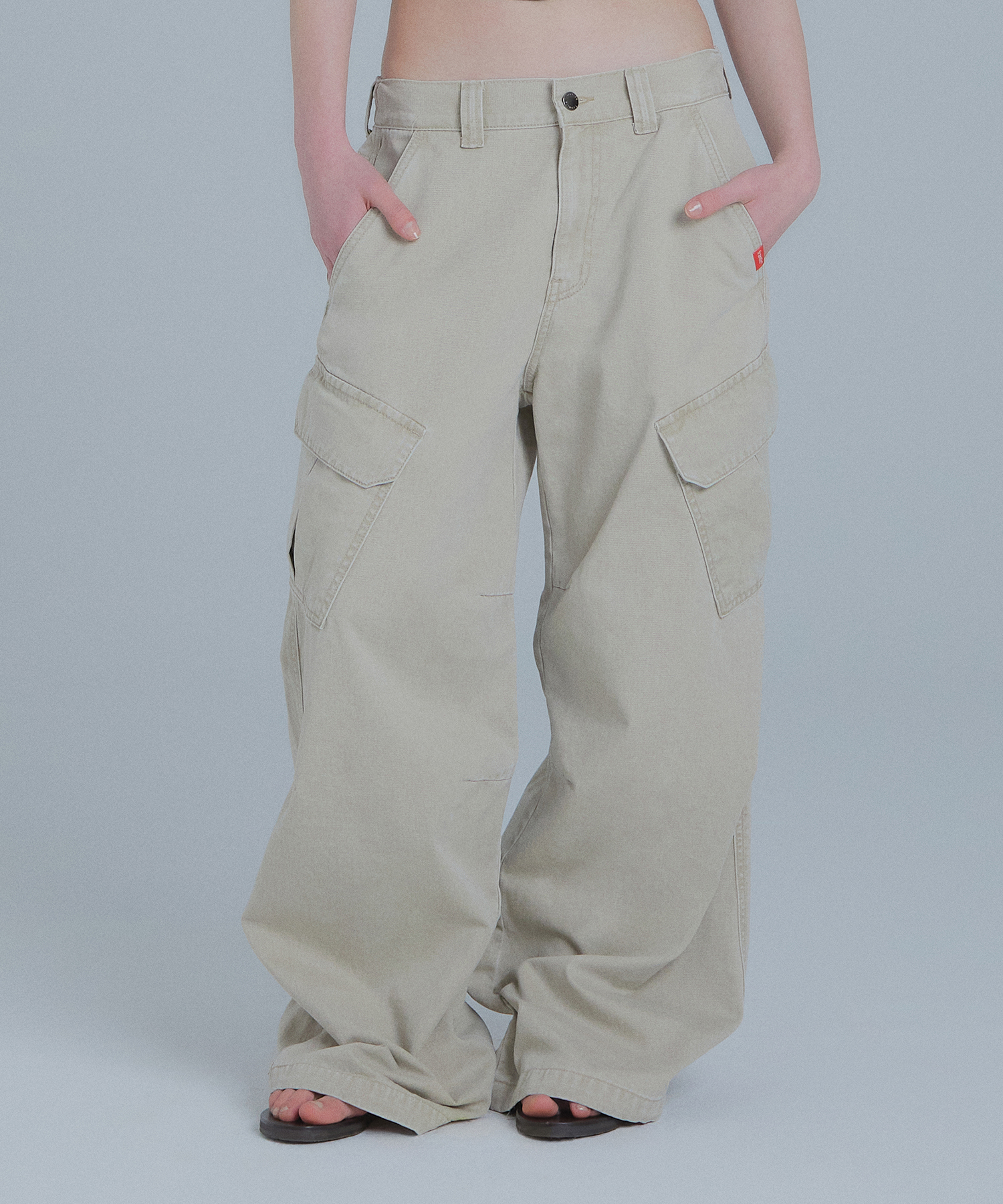 Cargo wide-leg utility штаны - Beige