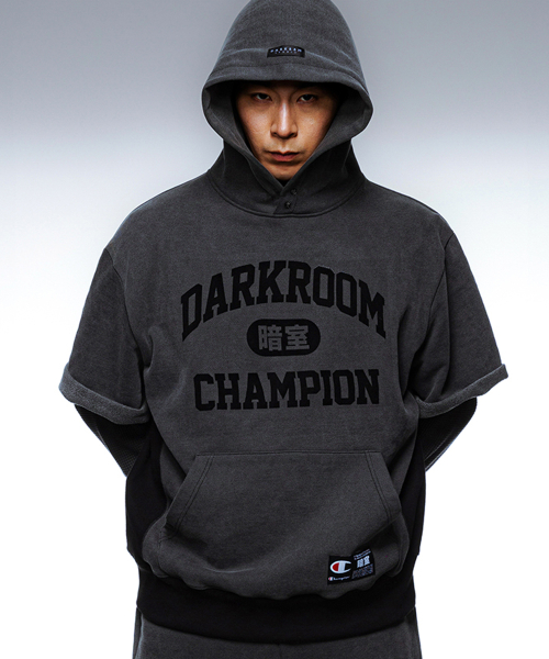 Худи Champion X Darkr8m Studio Heavyweight Layered Charcoal