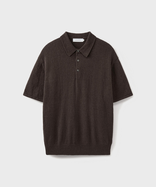 CLOUD BOUCLE COLLAR HALF KNIT [BROWN]