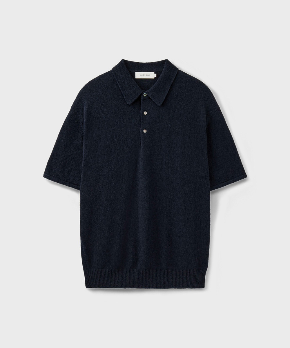 CLOUD BOUCLE COLLAR HALF KNIT [NAVY]