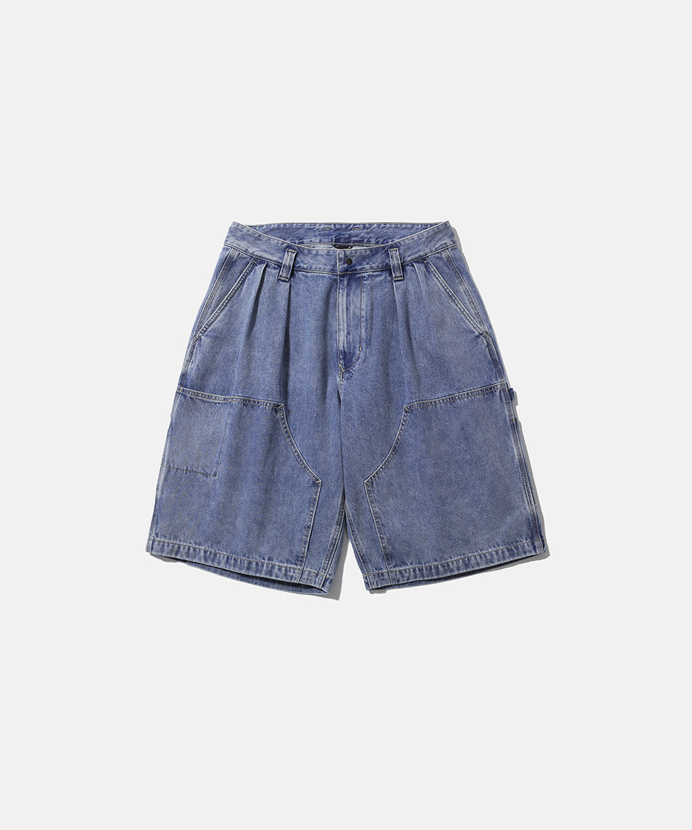 [SS26] WIDE CARPENTER DENIM SHORTS / FADED INDIGO