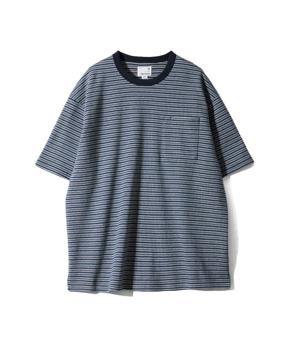 26SS Powell Short Pique Stripe T-shirt Evergreen