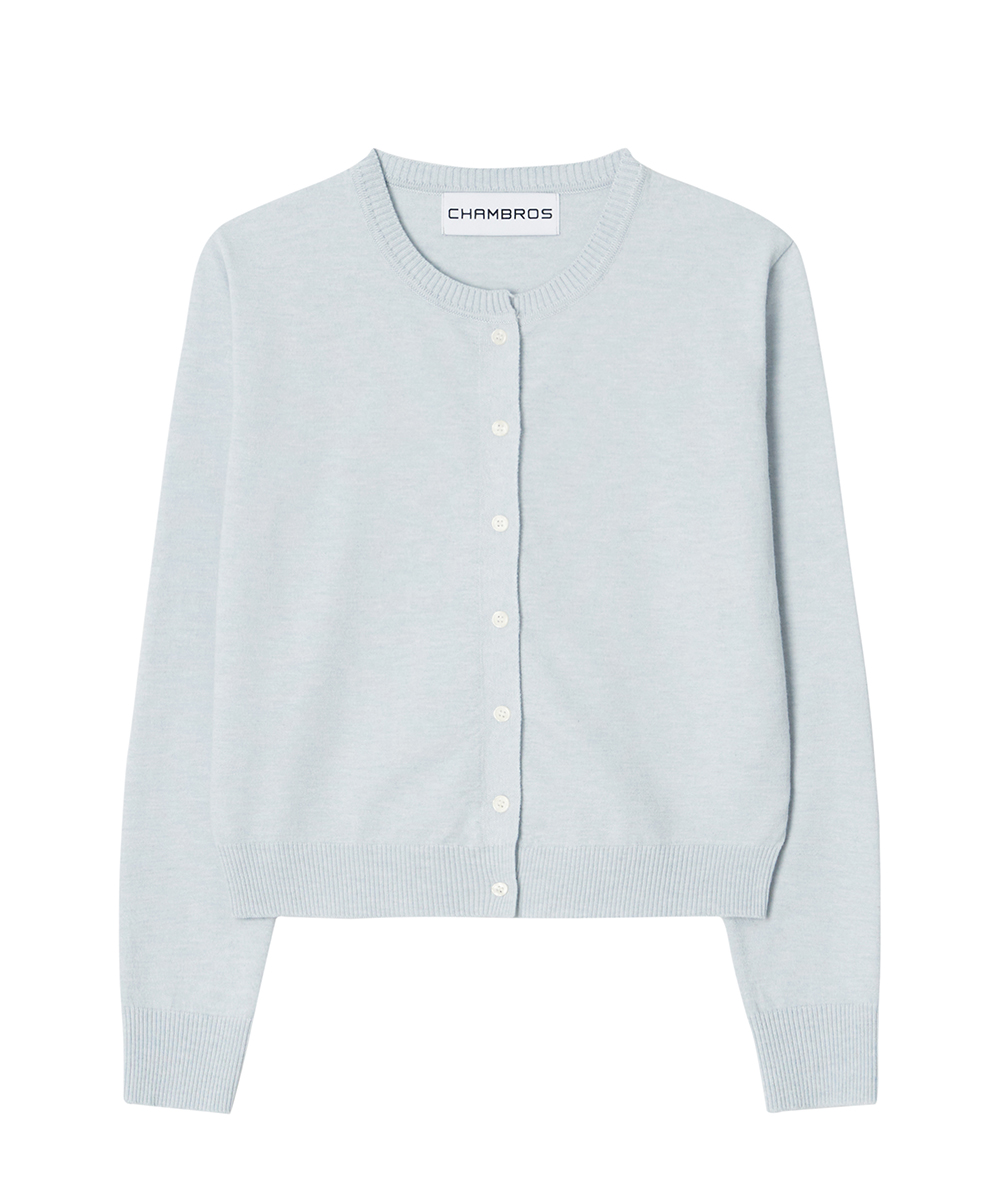 Womens standard round neck cardigan [light blue]