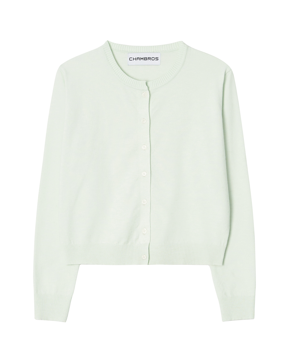 Womens standard round neck cardigan [light mint]