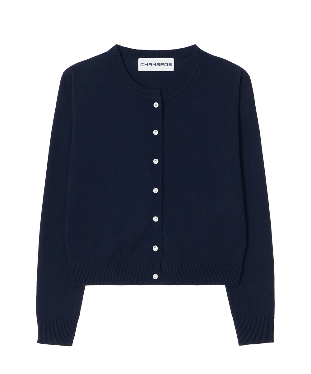 Womens standard round neck cardigan [navy]