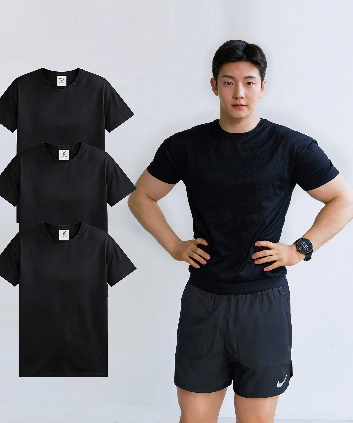 Mens BroadShoulder MuscleFit Cooling Mesh Running TShirt 3Pack