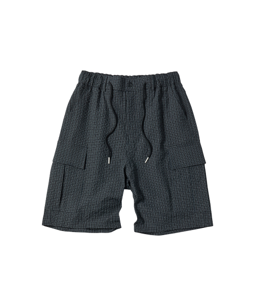 CHECK CARGO SHORTS [NAVY]