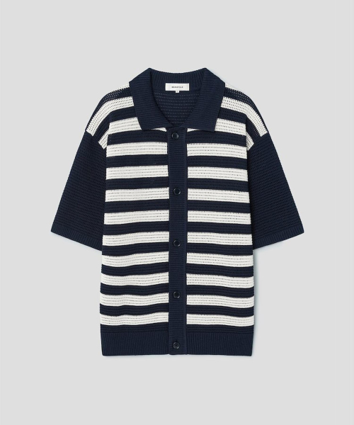 Вязаный кардиган Marine с коротким рукавом - Navy