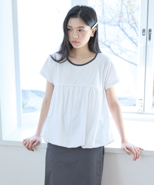 W RAGLAN PUFF T-SHIRT [IVORY]