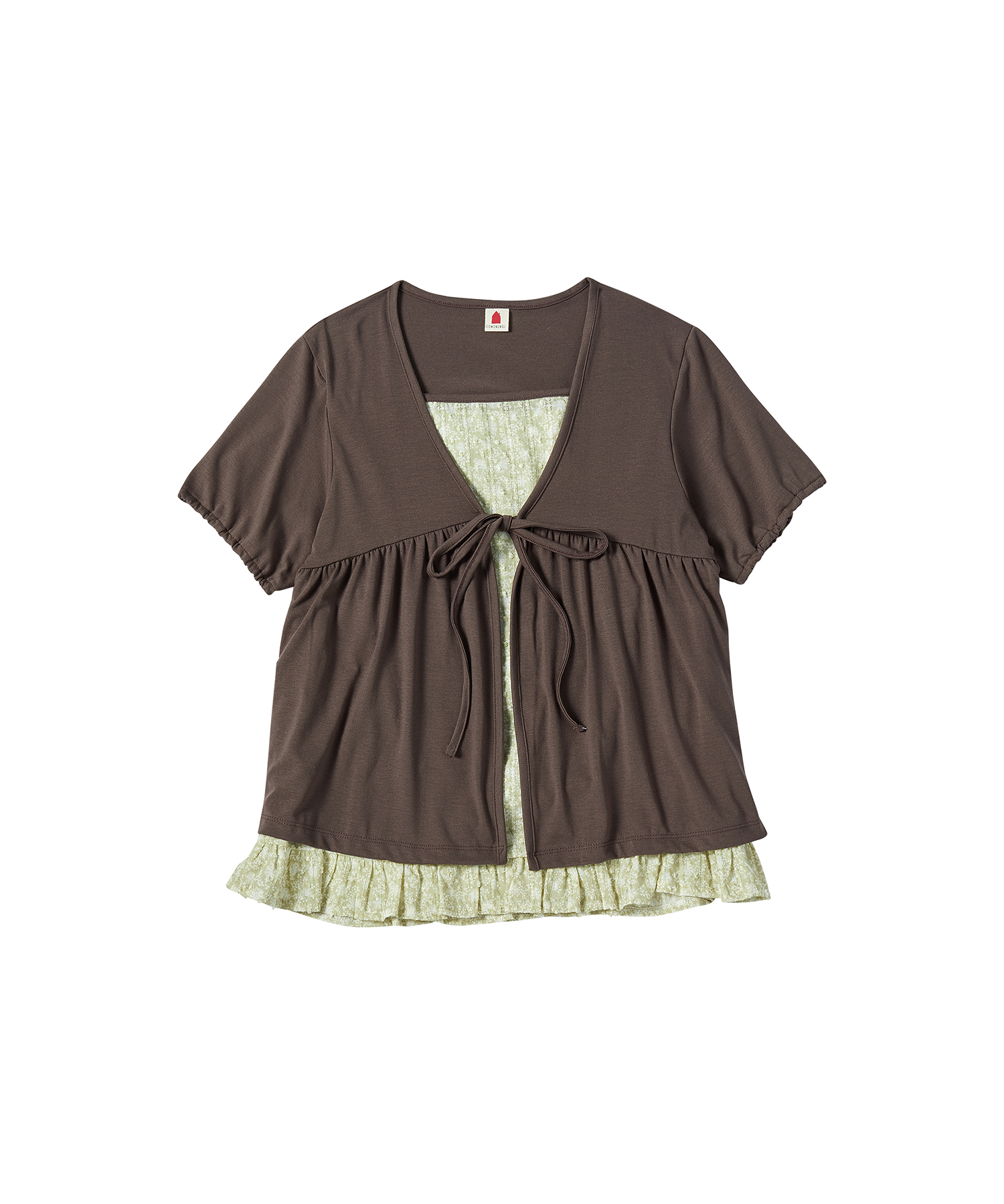W FLOWER CARDIGAN [BROWN]