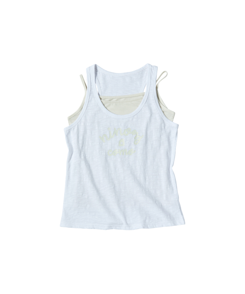 W CRACK SLEEVELESS SET [IVORY]