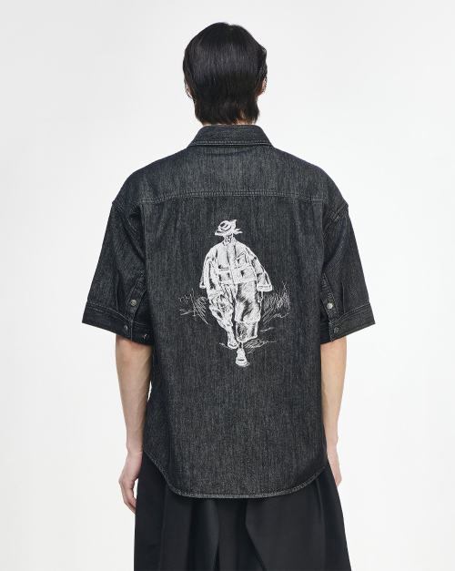 Джинсовая полурубашка SONGZIO HOMME SSAW Original Drawing Black SI1SH170BK