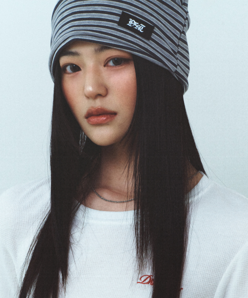 Stripe Beanie Gray