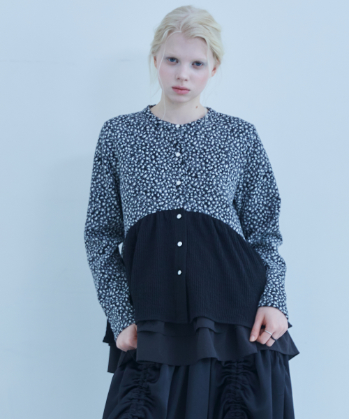 Flare Line Cardigan Black