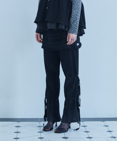 Wrapped Drape Skirt Pants Black