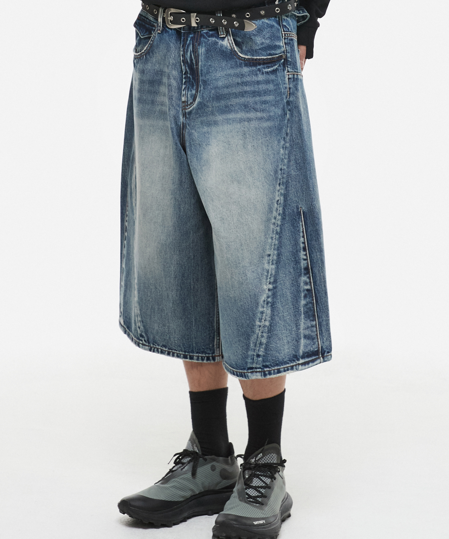 Engineered Bermuda Denim Pants Blue